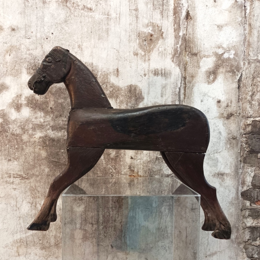 Folk Art Naive Primitive Painted Wooden Horse Wood Sculpture (1).jpg