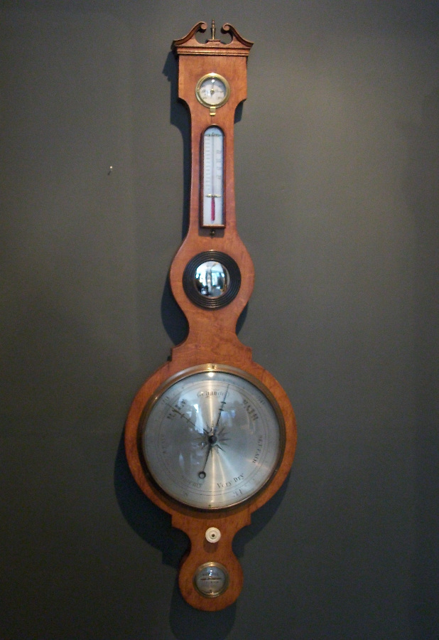19th century five glass wheel barometer