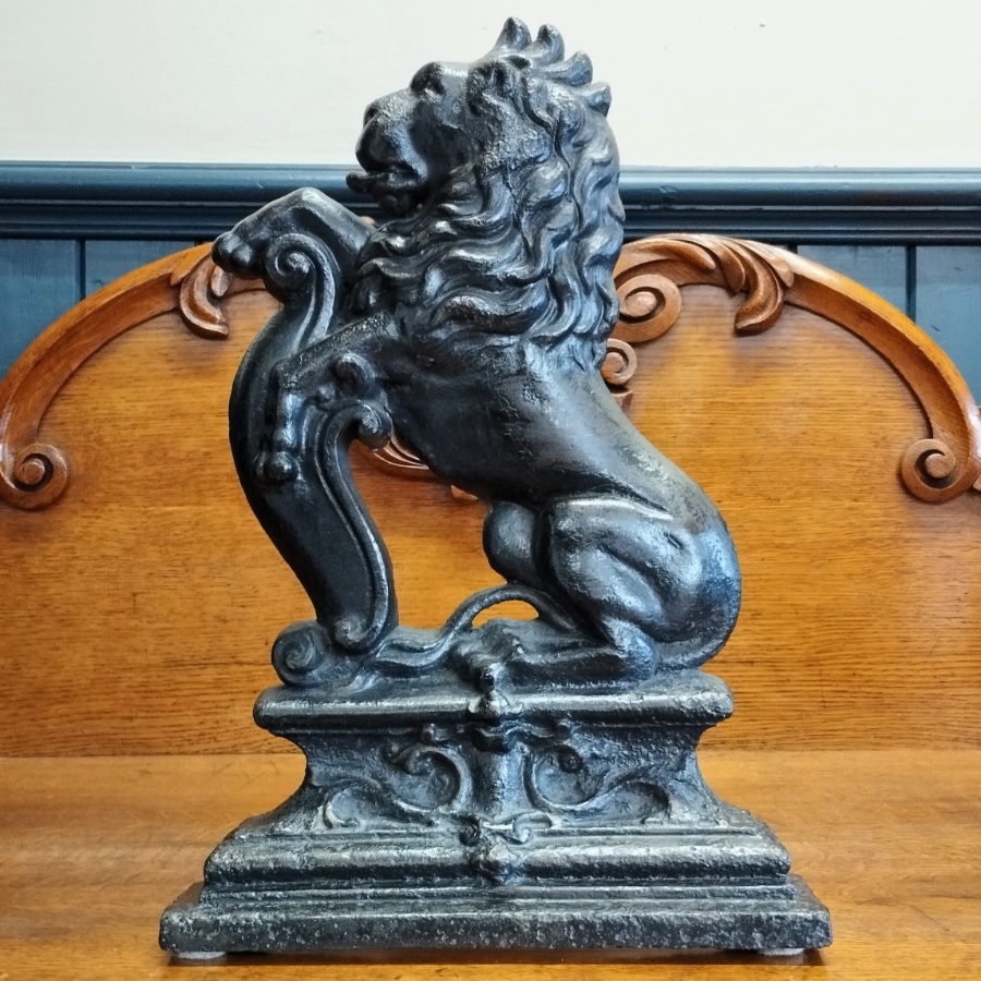 A 19th Century Cast Iron Lion Rampant Door Porter