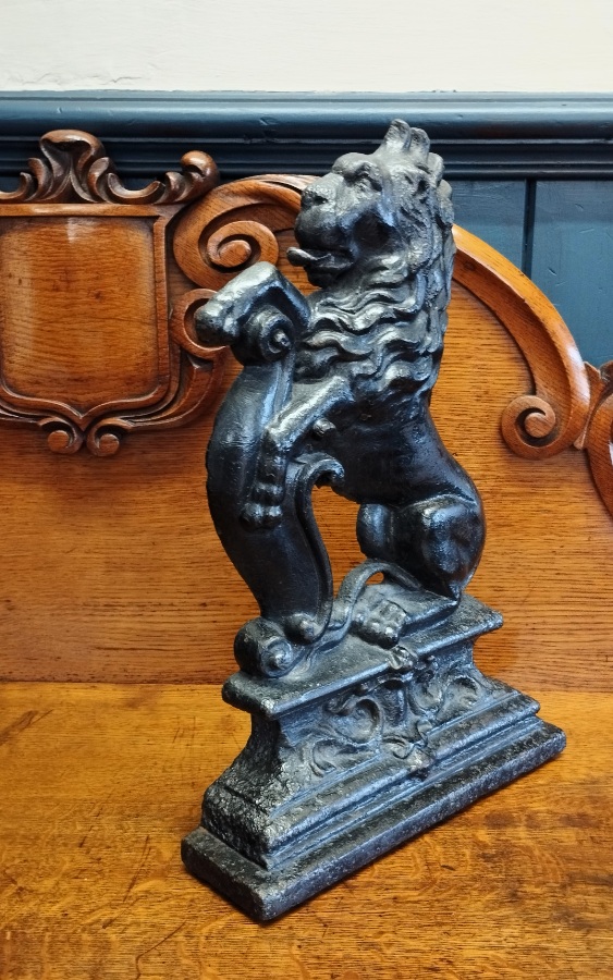 19th Century Cast Iron Lion Doorstop