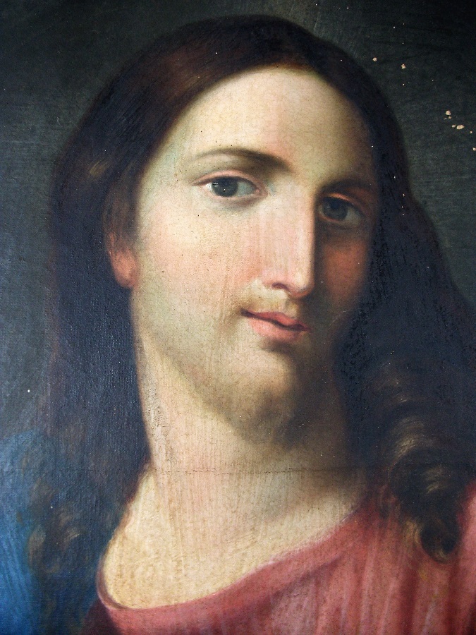 Sacred Heart of Jesus painting from the iconography of Pompeo Batoni