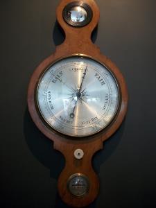 Silver 10" dial antique mahogany barometer